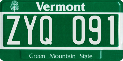 VT license plate ZYQ091