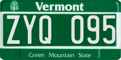 VT license plate ZYQ095