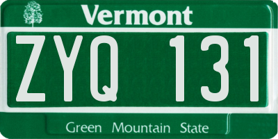 VT license plate ZYQ131