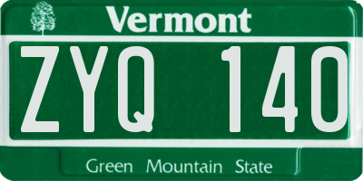 VT license plate ZYQ140