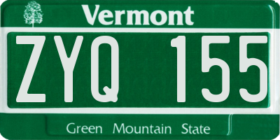 VT license plate ZYQ155