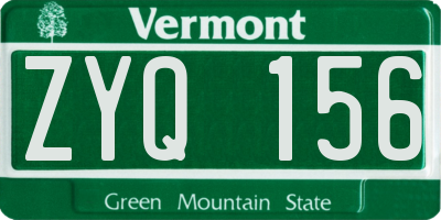 VT license plate ZYQ156