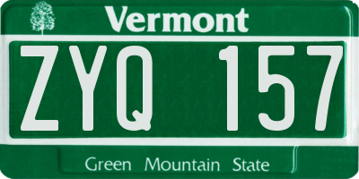 VT license plate ZYQ157