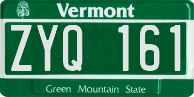 VT license plate ZYQ161