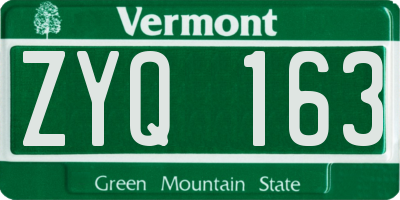 VT license plate ZYQ163