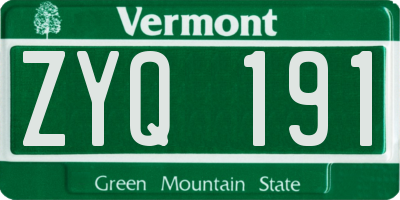 VT license plate ZYQ191