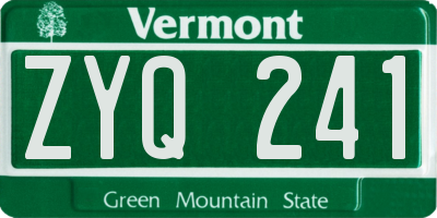 VT license plate ZYQ241