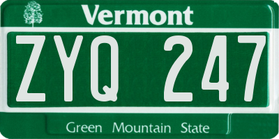 VT license plate ZYQ247
