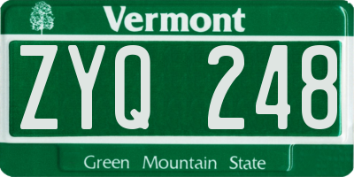 VT license plate ZYQ248