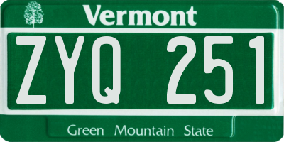 VT license plate ZYQ251