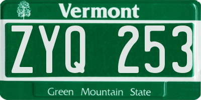 VT license plate ZYQ253