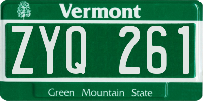 VT license plate ZYQ261