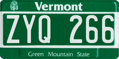 VT license plate ZYQ266