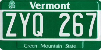 VT license plate ZYQ267