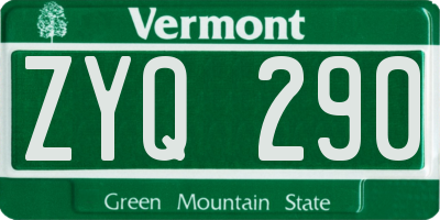 VT license plate ZYQ290
