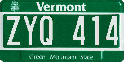VT license plate ZYQ414