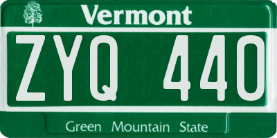 VT license plate ZYQ440