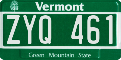 VT license plate ZYQ461