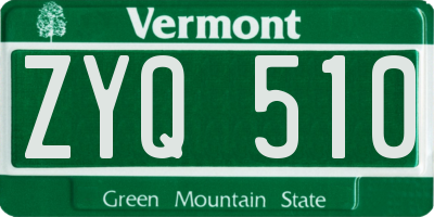 VT license plate ZYQ510