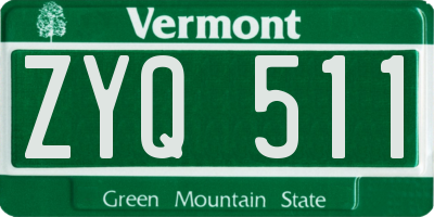 VT license plate ZYQ511