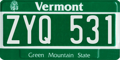 VT license plate ZYQ531