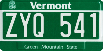 VT license plate ZYQ541