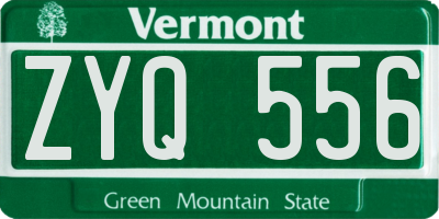 VT license plate ZYQ556