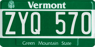 VT license plate ZYQ570