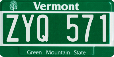 VT license plate ZYQ571