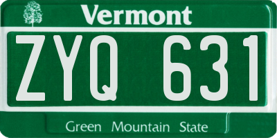 VT license plate ZYQ631