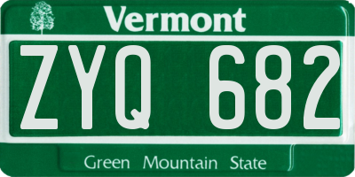 VT license plate ZYQ682