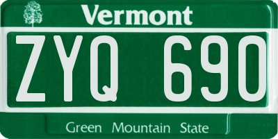VT license plate ZYQ690