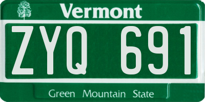 VT license plate ZYQ691