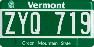 VT license plate ZYQ719