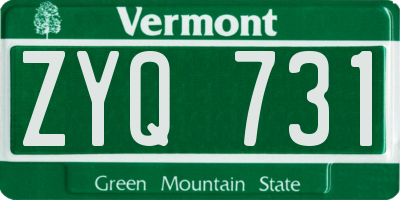 VT license plate ZYQ731