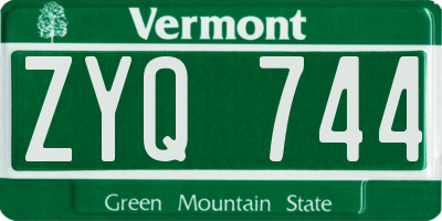 VT license plate ZYQ744