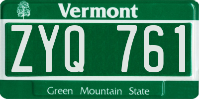 VT license plate ZYQ761