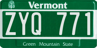 VT license plate ZYQ771