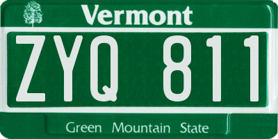 VT license plate ZYQ811