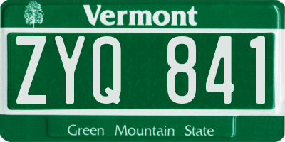 VT license plate ZYQ841