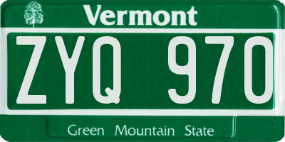 VT license plate ZYQ970
