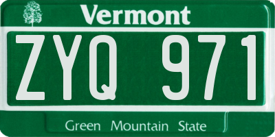 VT license plate ZYQ971