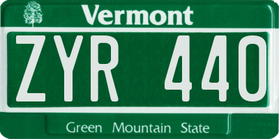 VT license plate ZYR440
