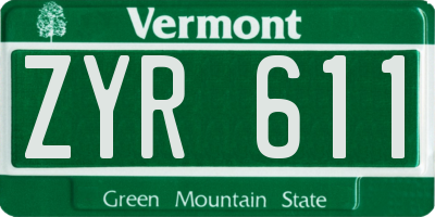 VT license plate ZYR611