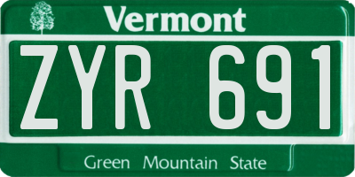 VT license plate ZYR691