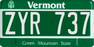 VT license plate ZYR737
