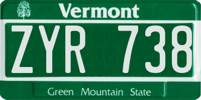VT license plate ZYR738