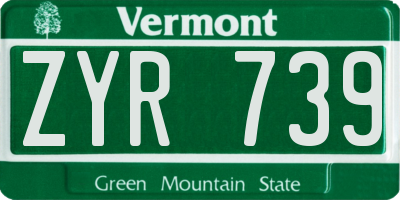 VT license plate ZYR739