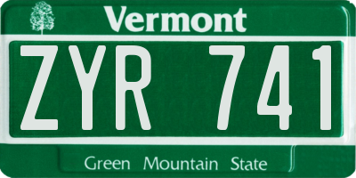 VT license plate ZYR741