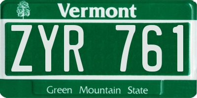 VT license plate ZYR761